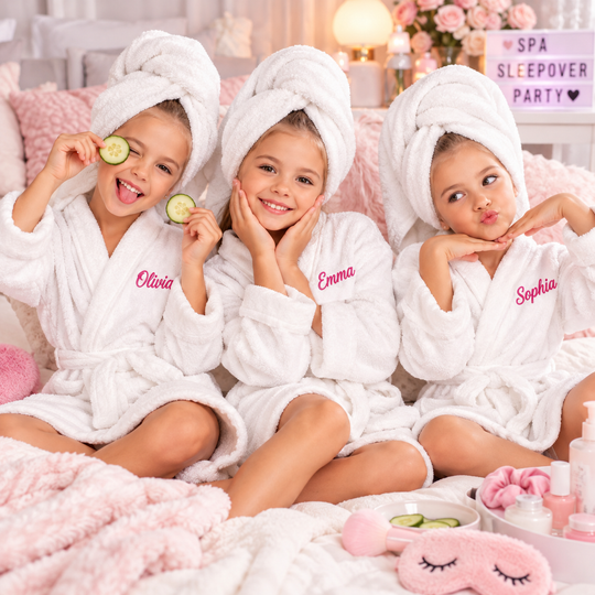Personalized Kids Terry Cloth Bathrobes – Custom Name Girls Spa Party Robes, Soft  Towel Robes