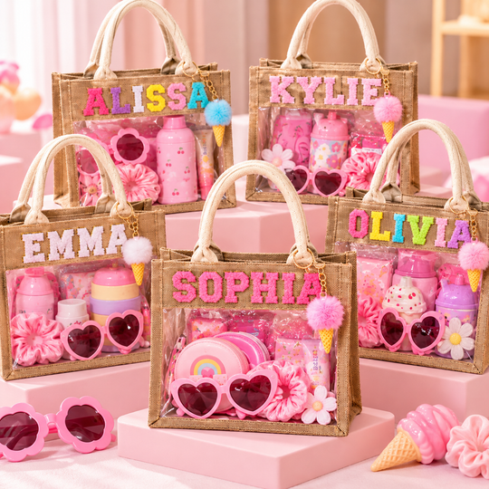 Custom Trendy Transparent Tote Bags with ice cream chain