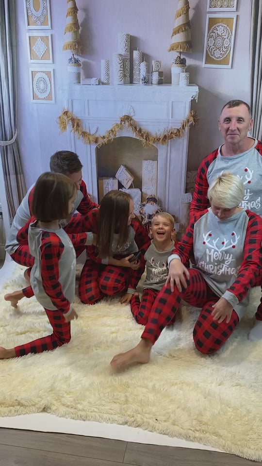 Xmas Eve Family Matching Plaid Pajama Sets