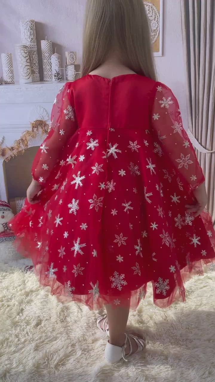 Christmas Snowflakes Tutu Dress Toddler Girl