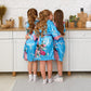 Set of 11 Kids Floral Peacock Satin Robes
