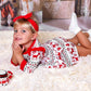 Red Ruffle Christmas Dress with reindeer