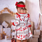 Red Ruffle Christmas Dress with reindeer