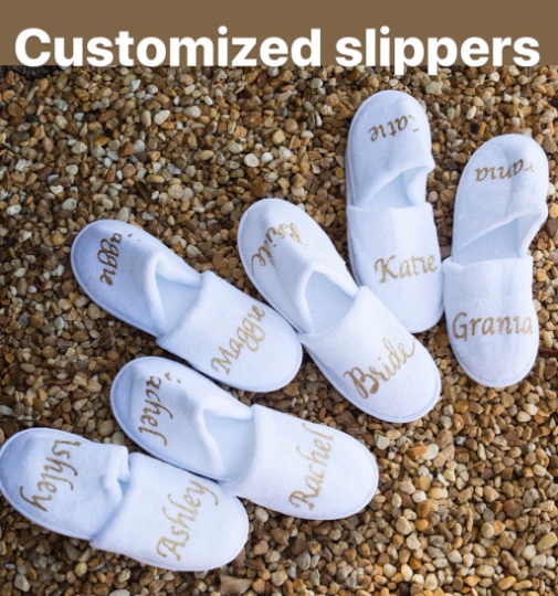 Bridal Shower Custom Closed Toe Slippers