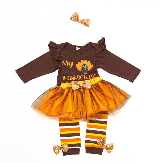 Thanksgiving Outfit Baby Girl Set