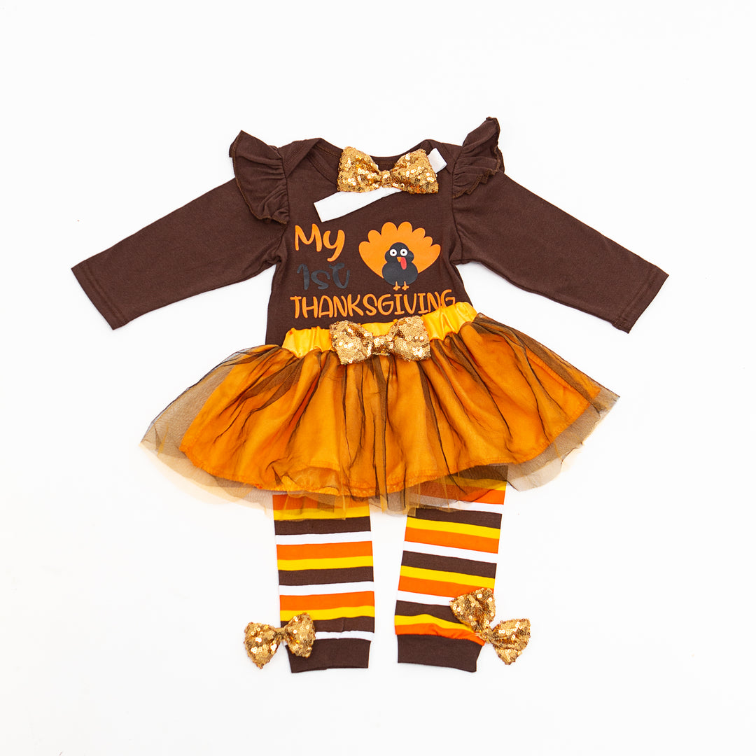 Thanksgiving Outfit Baby Girl Set