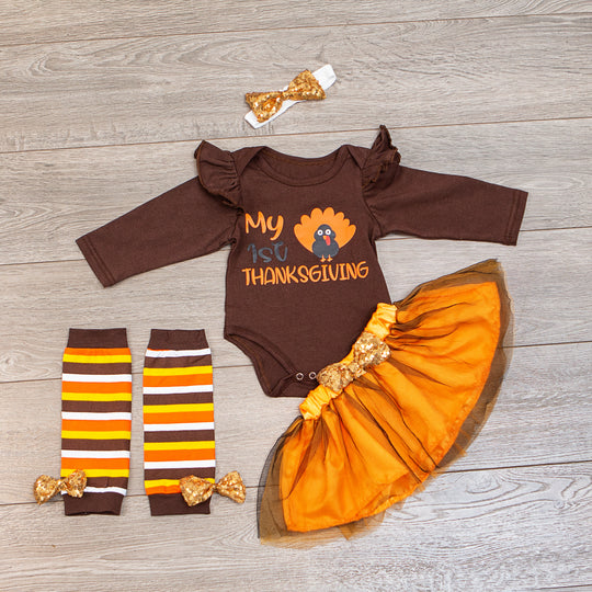 Thanksgiving Outfit Baby Girl Set