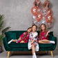 Set of 14 Kids Floral Peacock Satin Robes