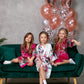 Set of 13 Kids Floral Peacock Satin Robes