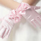 Wedding Flower Girl Short Gloves with Bow
