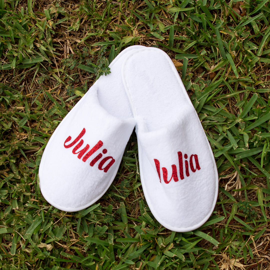 Spa Slippers Personalized Embroidered Slippers Bridal Shower