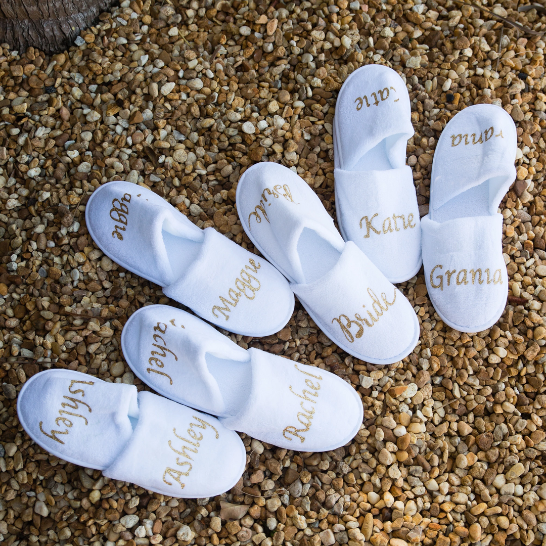Bridal Shower Custom Closed Toe Slippers – Sunny Boutique Miami
