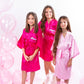 Set of 9 Flower Girl Kids Satin Robes-Script