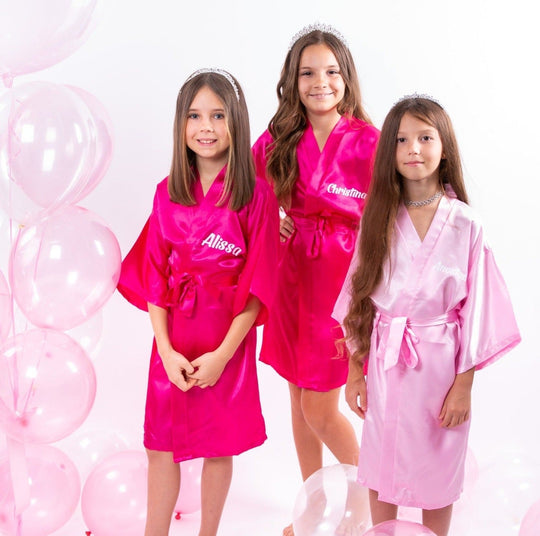 Birthday Girl and Her Squad Satin Customized Robes- Script