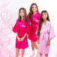 Girls Party Matching Satin Robes- Script