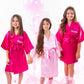 Set of 14 Flower Girl Kids Satin Robes-Script
