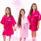 Set of 4 Flower Girl Kids Satin Robes-Script