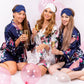 Set of 8 Floral and Peacock Bridesmaids Satin Robes