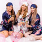 Set of 4 Floral and Peacock Bridesmaids Satin Robes