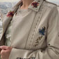 Bridal Faux Leather Jacket with Flowers