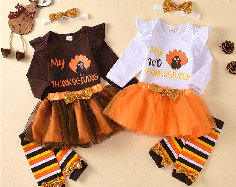 Thanksgiving Outfit Baby Girl Set