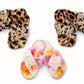 Bachelorette Party Leopard Fluffy Cross Slippers-patches