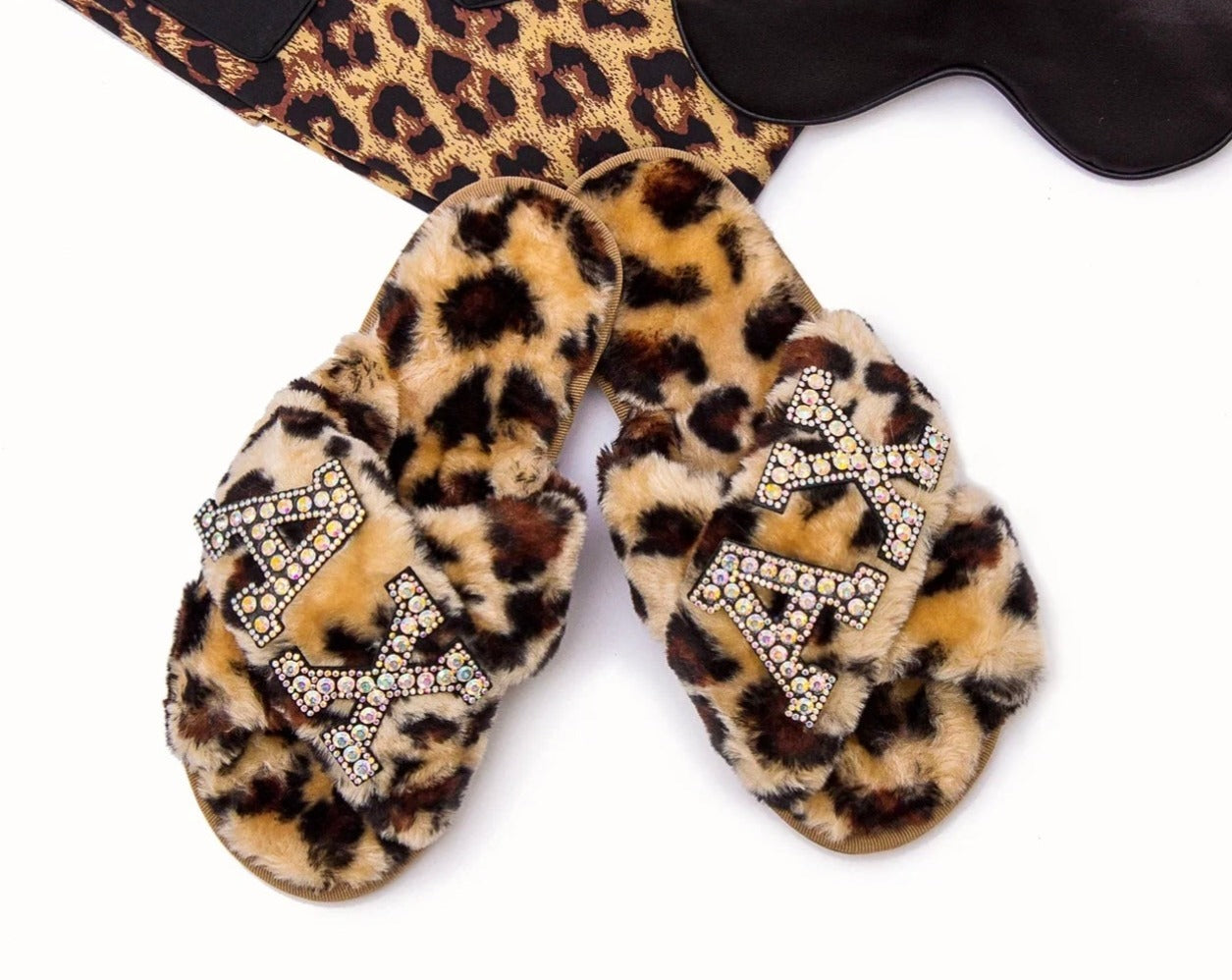 Mrs Pearls Fluffy Cross Slippers