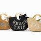 Personalized Beach Bag Wooden Handle with Pearls Patches style7