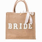 Bride Beach Tote Bag Personalized with Patches Letters