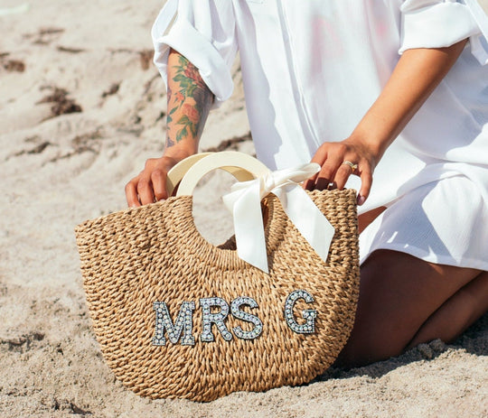 Personalised bride beach bag Clearance