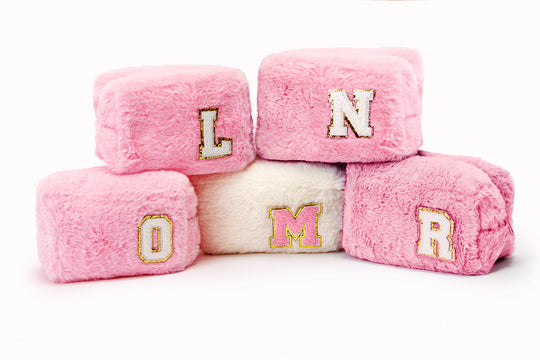 Fluffy Custom Make Up Bags Bridesmaid Gifts - patches