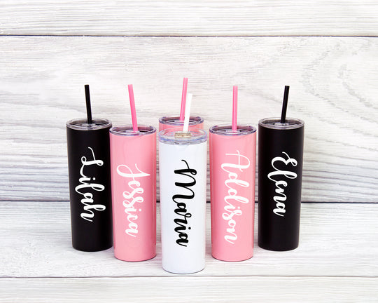 Bachelorette Custom Skinny Metallic Tumblers