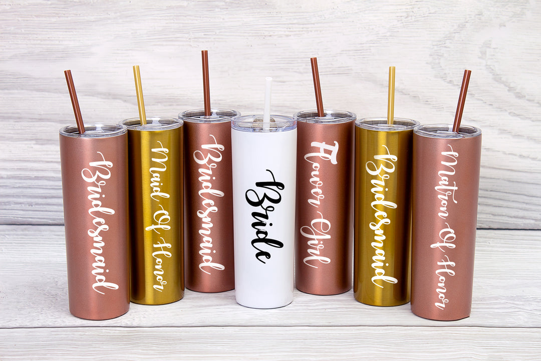 Bachelorette Custom Skinny Metallic Tumblers