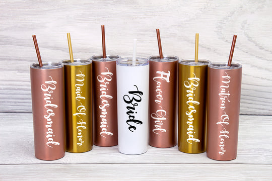 Bachelorette Custom Skinny Metallic Tumblers