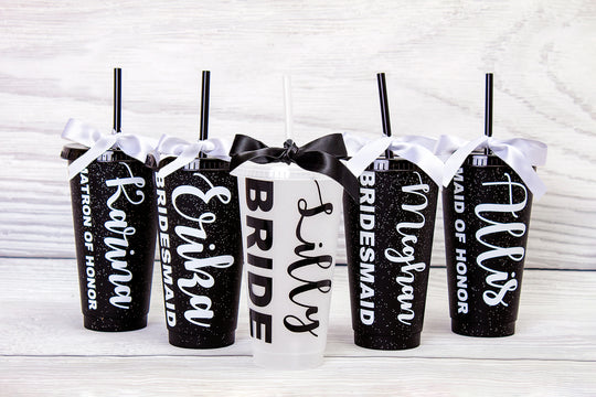 Customized Bridesmaids Plastic Tumblers