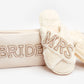 Bridal Gift Set Mrs+Your Initial Slippers & "Bride" Make Up Bag