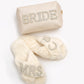 Bridal Gift Set Mrs+Your Initial Slippers & "Bride" Make Up Bag