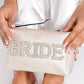 Mrs Custom Bridal Make Up Bag - pearls patches
