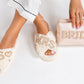 Bridal Gift Set Mrs+Your Initial Fluffy Slippers & "Bride" Make Up Bag