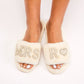 Bridal Gift Set Mrs+Your Initial Slippers & "Bride" Make Up Bag