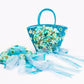 Bridal Straw Bag and Matching Hat with Flowers
