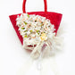 Bridal Straw Bag and Matching Hat with Flowers