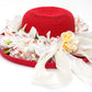 Bridal Straw Bag and Matching Hat with Flowers