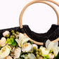 Floral Set Straw Bag and Hat for Bride Style 1