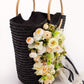 Floral Set Straw Bag and Hat for Bride Style 1
