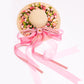 Floral Set Straw Bag and Hat for Bride Style 1