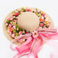 Floral Set Straw Bag and Hat for Bride Style 1