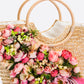 Floral Set Straw Bag and Hat for Bride Style 1