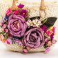 Bride Sun Hat and Straw Bag with Flowers- Small