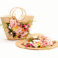 Bridal Set Floral Sun Hat with Beach Bag Style-3